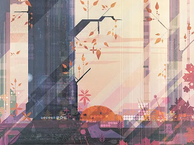 Trees digital geometric illustration james gilleard trees vector vintage