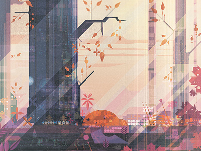 Trees digital geometric illustration james gilleard trees vector vintage