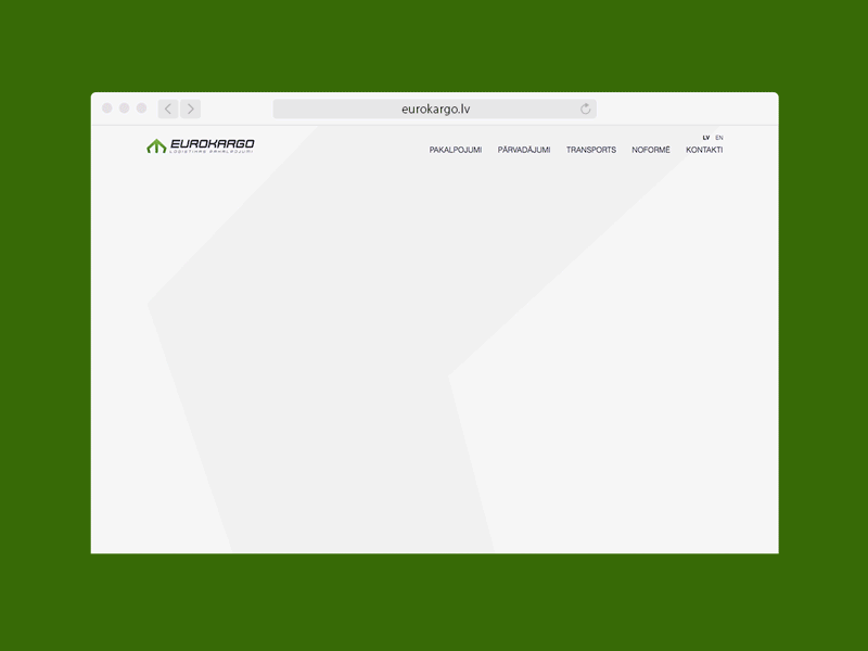 Eurokargo car cargo design eurokargo green identity landing onepage page transport web white