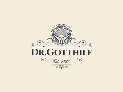 Vintage logo for Dr. Gotthilf 1900 branding german god lineart logo medical medicallogo pharma pharmalogo vintage