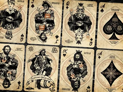 Captain Morgan playing cards captain morgan drawing illustration pirate playing cards rum zombie