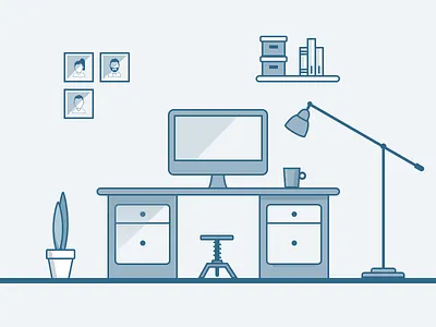 Workdesk desk imac office room study