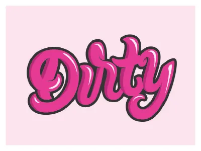 Dirty Lettering digital dirty handlettered illustration lettering pink shiny type typography vector