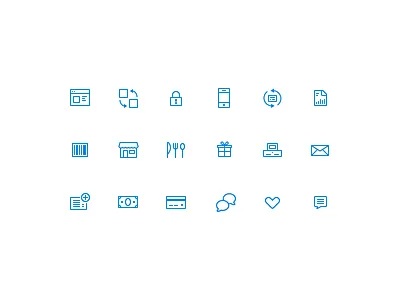 Icon Set branding icon iconography mobile payments retail shopping ui web design