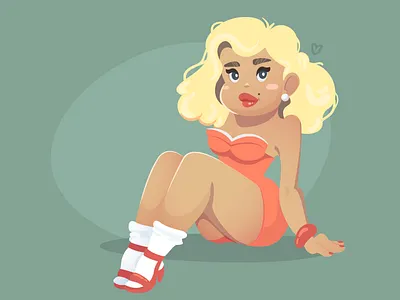 Goodbye, Summer blonde character girl hot illustration lips sea sexy simple summer vector woman