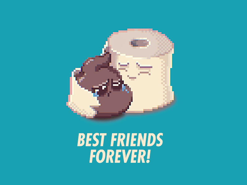 Piece of Shit. BFF 8bit best cute forever friends kawai pixel pixel art poop shit