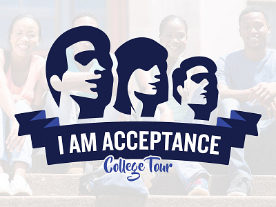 I Am Acceptance college tour faces logo mental health silhouette speaker