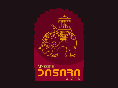 Dasara Logo ambari art artwork branding dasara drawing elephant fine art freelance illustrations logo mysore pencil procession