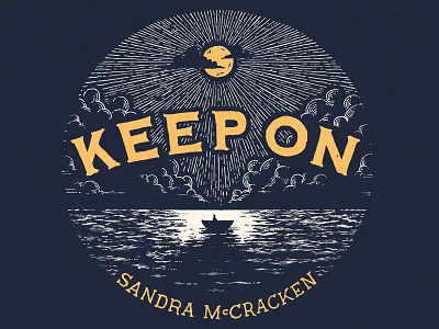 Keep On acoustic album boat handlettering moon music night ocean shirt singer tshirt