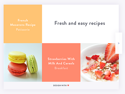 Mosaic Recipes breakfast card food fruit minimal mosaic simple strawberry typography ui ux web design