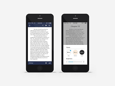 eReader for Moco App clean ebook ereader flat icon ios simple typography ui design ux design