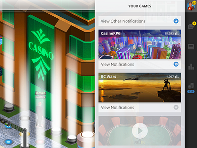 Games Launcher flat game list games gaming gray notifications platform toolbar