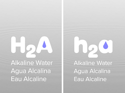 h2a Alkaline Water 5757ff alkaline alkaline water big softie brand branding h2a identity ph product design proxima nova soft water