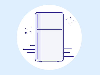 #023 - Fridge blue cold dailyui electronic fridge illustration lineicon london sketch uidesign
