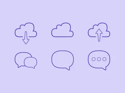 Squircle icons chat download freebie icons speech upload