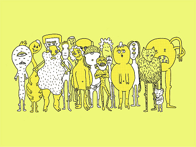 Weird Friends characters hand drawn illustration illustrator monster monsters pen