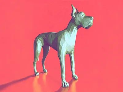 Great Dane 3d c4d cinema 4d digital illustration dog great dane illustration low poly