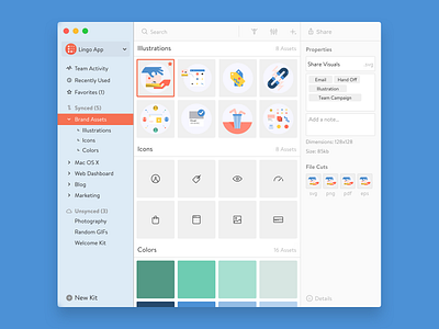 Lingo App (Refresh) app asset manager branding lingo mac new os x redesign ui update ux