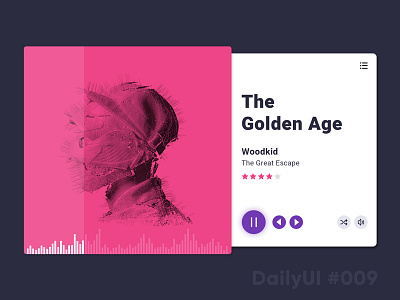 Daily UI challenge #009 — Music Player app clean dashboard icons illustration minimal mobile music ui ux widget