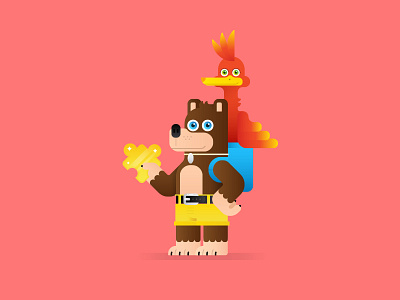 Banjo & Kazooie banjo banjokazooie bear bird character gaming kazooie n64 nintendo rare vector