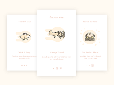 Holiday Home Onboarding app house icons illustration interface kyran leech onboarding travel ui