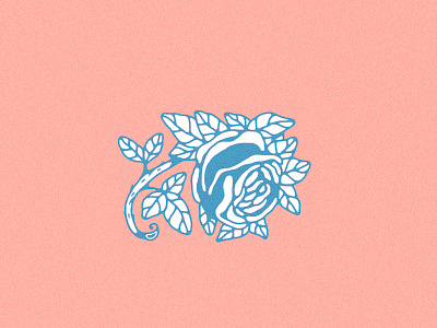 Single Rose blue design illustration pink rose roses tattoo traditional tattoo