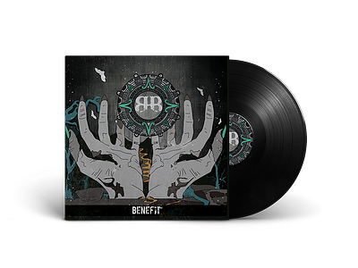 Benefit Band Cover Art album art band black cd cover drumms groove metal vinyl