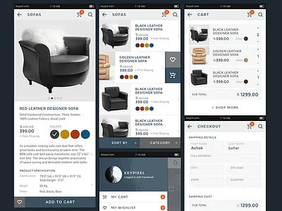 Keycart Lite UI Kit for eCommorce bold clean ecommerce elegant keycart kit photoshop ui web