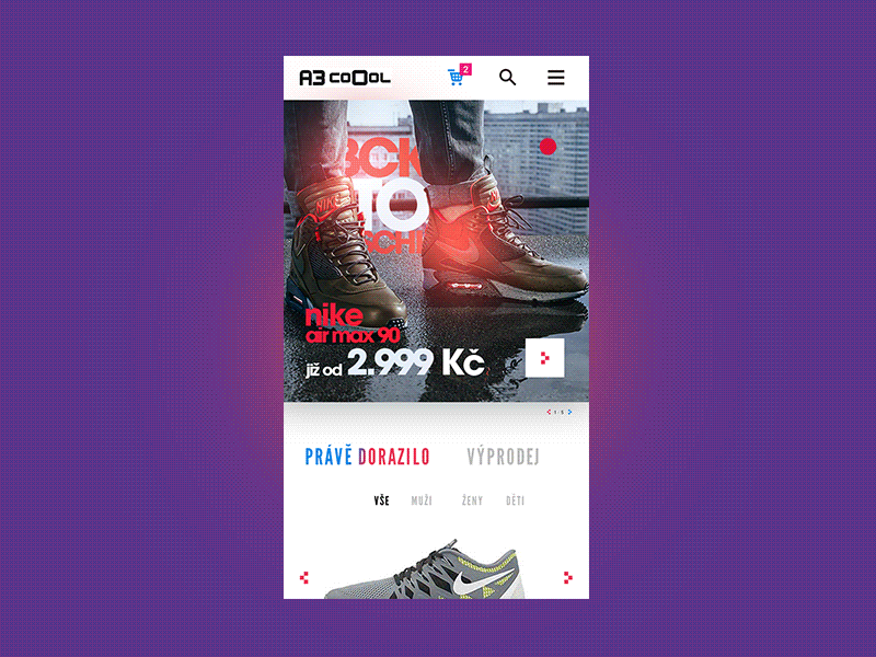 COOOL menu interaction interaction menu mobile shop