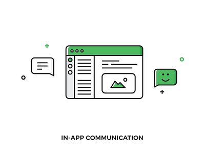 In-App Communication app black chat comment green icon illustration outline slack stroke web
