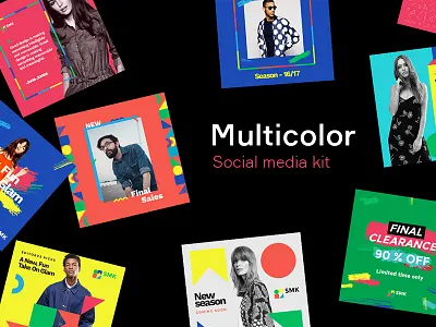 Multicolor Social Media Kit - 2 blog color facebook fashion instagram kit lifestyle media model social twitter