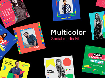 Multicolor Social Media Kit - 2 blog color facebook fashion instagram kit lifestyle media model social twitter