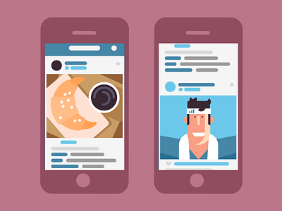 Instagram phone flat design gray illustration infographicsmag instagram likes one frame photos smartphone