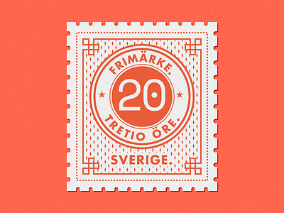 Postage Stamp - Sverige 20 affinitydesigner flat font futura mail monospace postage stamp sverige sweden typography windows