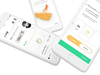 pump — app screens app green mobile orange red tank