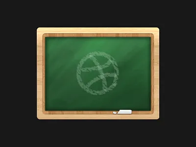 Holá Dribbble. chalkboard debut dribbble first shot logo