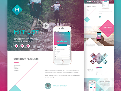 Hiit List Home Page app excercise ios sketch web design workout