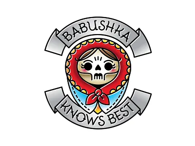 Babushka Knows Best debut matryoshka monoline russia russian dolls tattoo tattoo flash