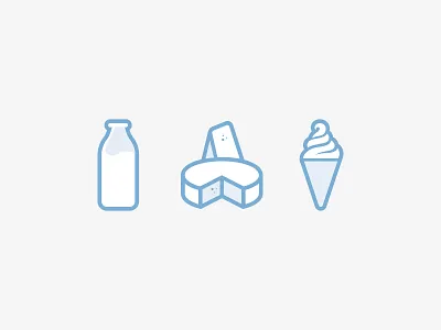 Fusero icon set [Dairy Products] brand brand identity cheese dairy products farm food gelato ice cream icon icon set logo. milk