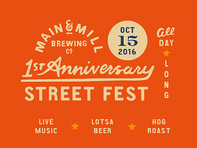 MMBC First Anniversary Street Fest anniversary festival graphics festus main and mill main and mill brew main and mill brewing co. missouri mmbc oktoberfestus street fest