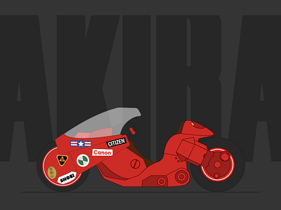 Kaneda's Bike 1988 akira anime bike future illustration japan kaneda motorcycle tetsuo tokyo vector