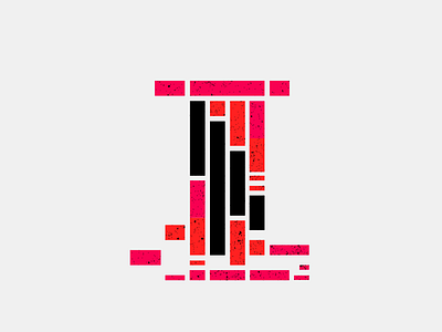 I colors geometric letter lines type