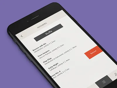 Wireframe: Favourites app baby favourites mobile music playlist prototype rcm ui ux wireframe