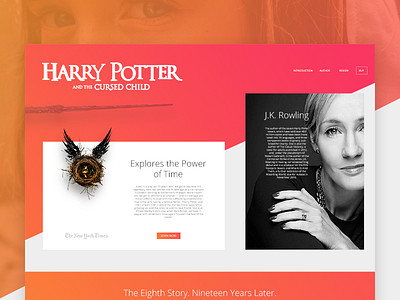 Harry Potter and the Cursed Child book colorful concept cursed child design e commerce harry potter j.k. rowling landing page splash page web concept web design