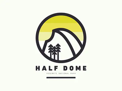 Yosemite National Parks california centennial fun half dome illustration make a thing national parks post a thing sunset yellow yosemite