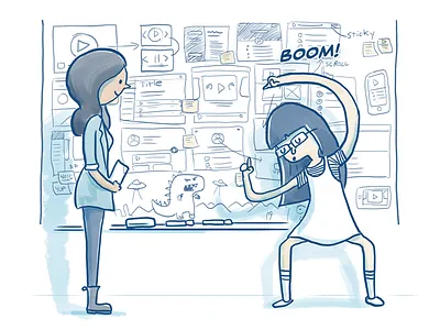 Sketching & Whiteboarding avatar cartoon character comics design hand drawn illustration sketch ux wireframe