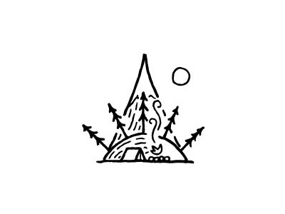Camping doodle art camping design doodle drawing illustration mountain pen simple