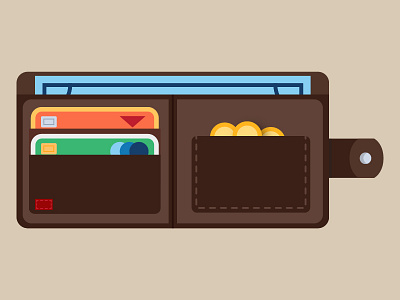 Wallet cash change credit card graphic design icon illustration money wallet