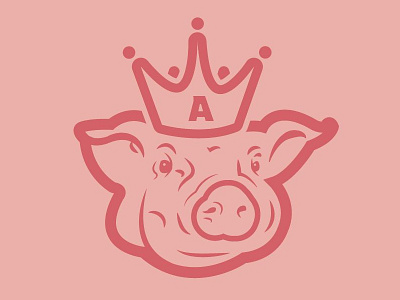 Crown A Pork Mascot animal bacon crown pig pork royalty