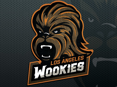 Los Angeles Wookies Logo + Wordmark chewbacca chewy fantasy football football league sports sports logo star wars wookies